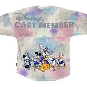 Disney 100 Cast Member Exclusive Spirit Jersey Pastel Tie-Dye Sz XS,MinnieMickey